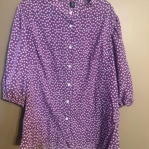 SHEIN Purple Polka Dot Blouse